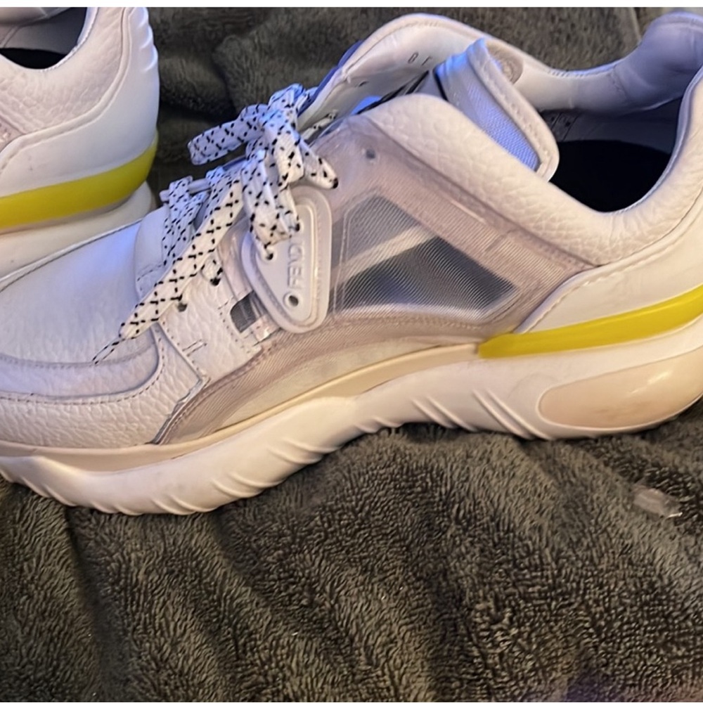 Fendi White Sneakers with Yellow Accent - Picture 7 of 7
